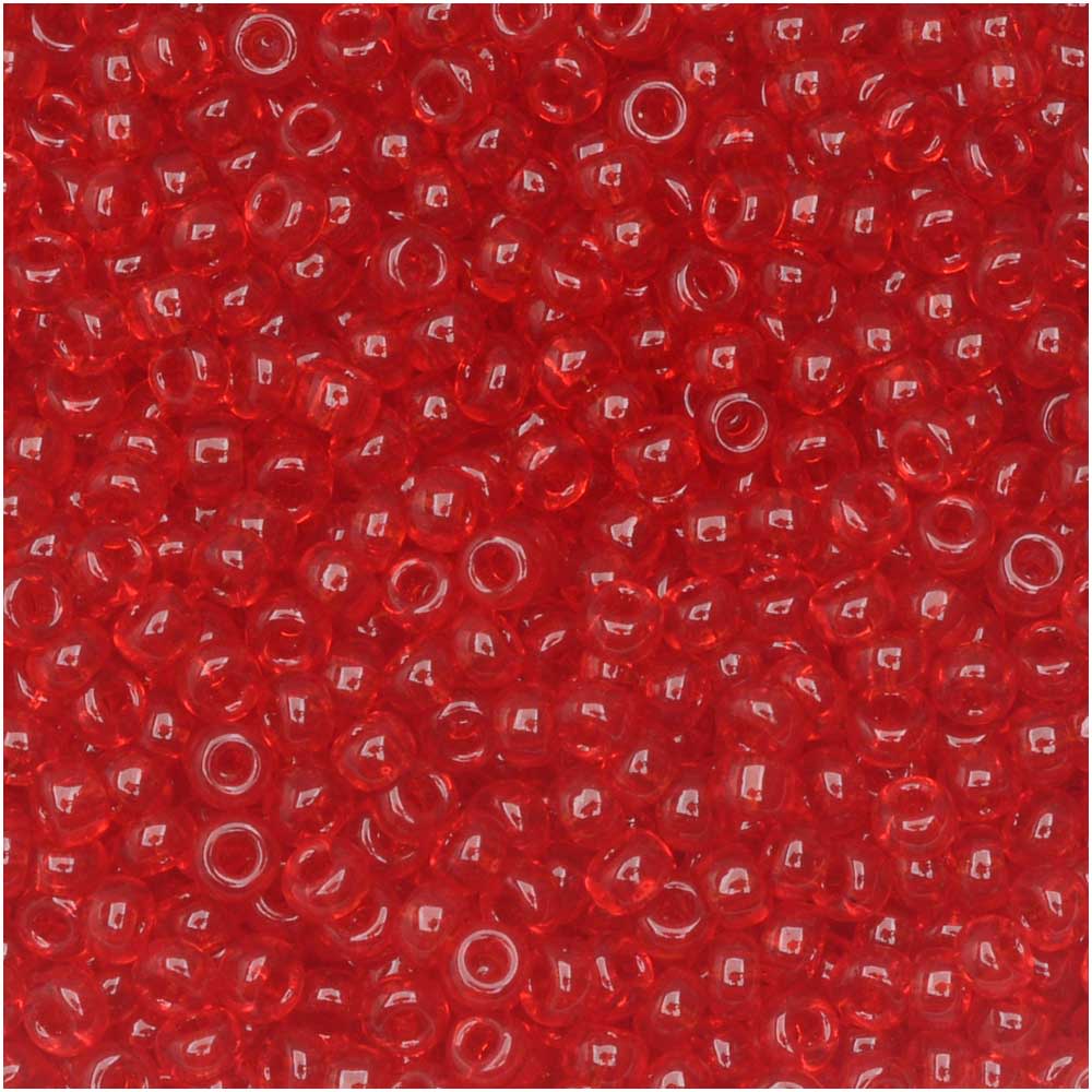 Miyuki Round Seed Beads Size 11/0 Transparent Ruby Red 23GM