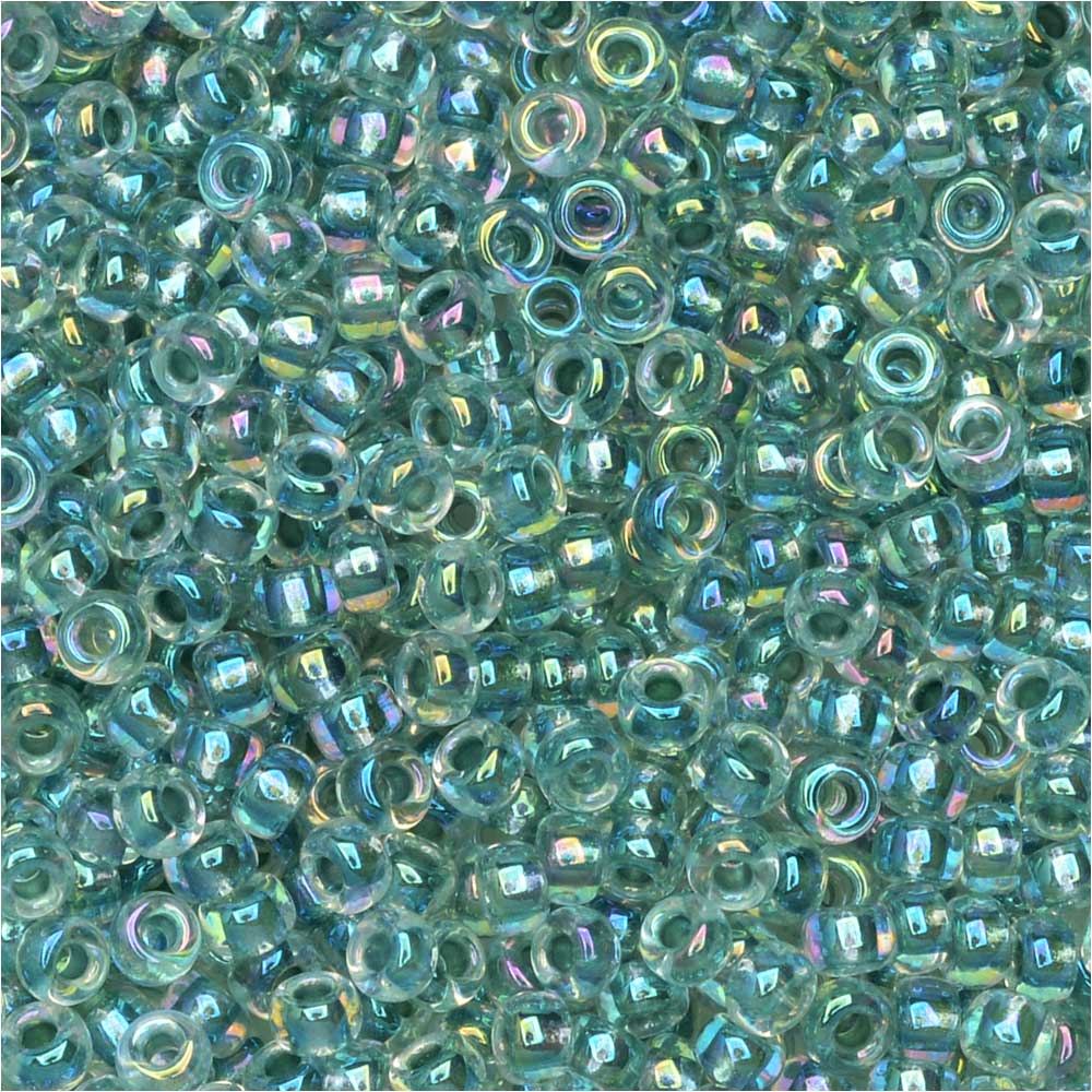 Miyuki Round Seed Beads Size 11/0 Lined Light Seafoam AB 24GM