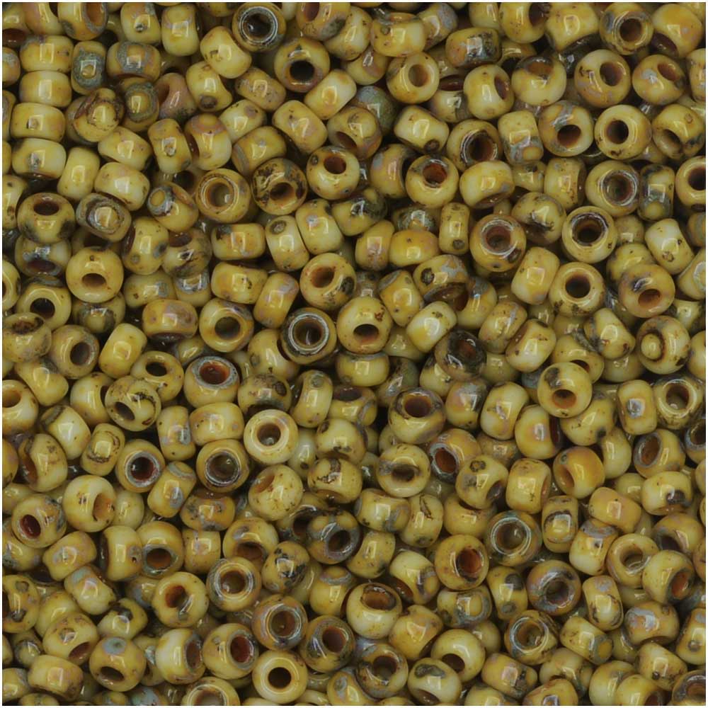 Miyuki Round Seed Beads Size 11/0 Picasso Canary 23GM