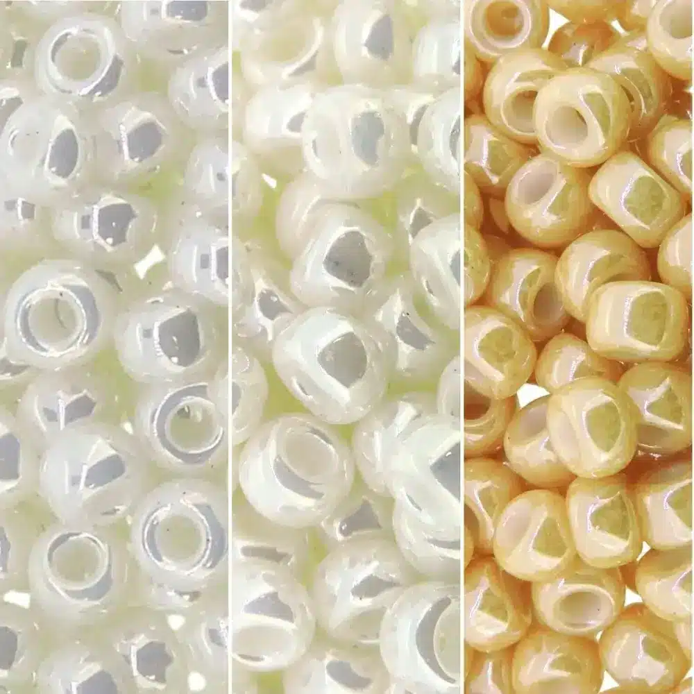 Set of 3 Colors 60GM Miyuki Round Seed Beads Size 6/0 Pearl Ceylon Collection