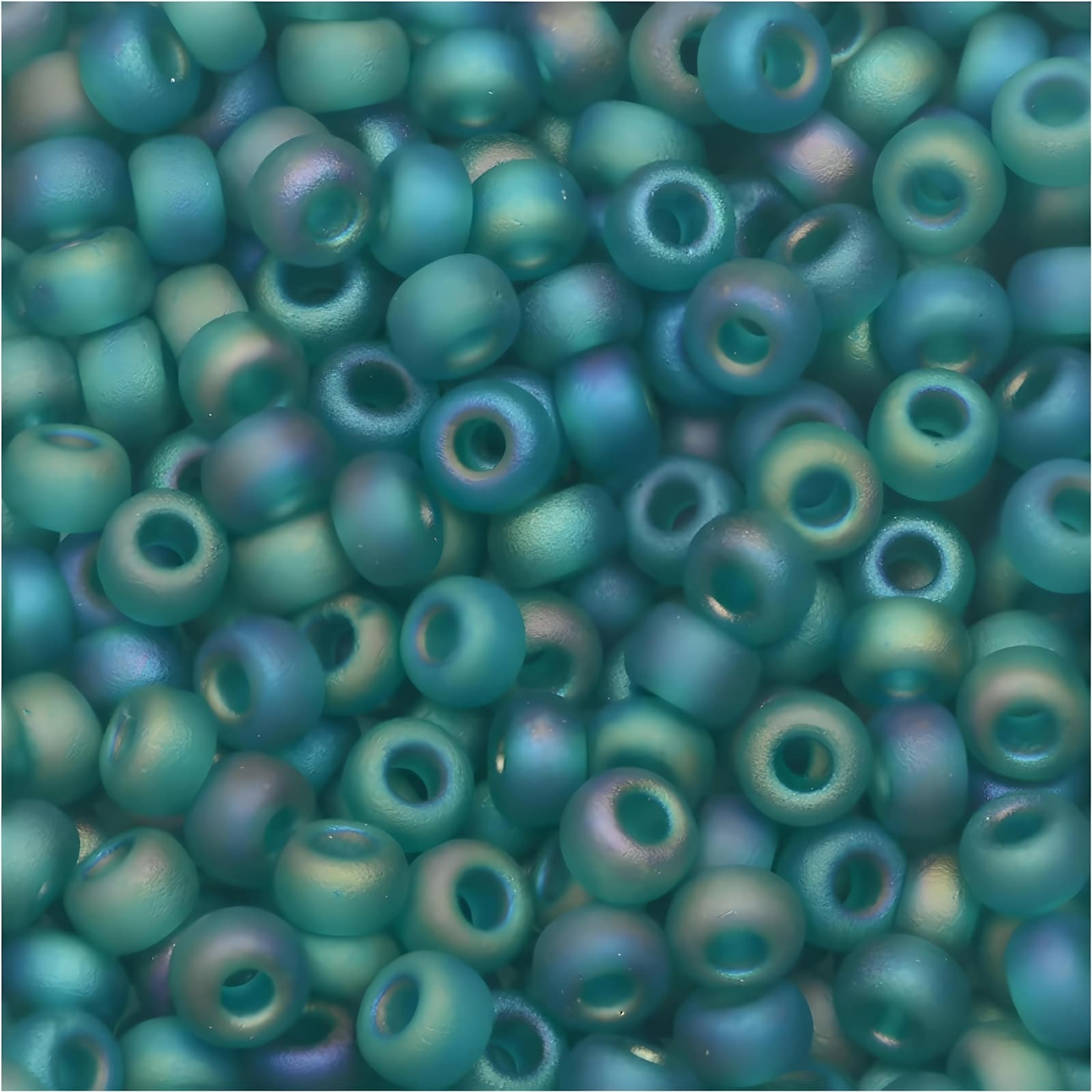 Miyuki Round Seed Beads Size 8/0 Matte Transparent Teal AB 22GM