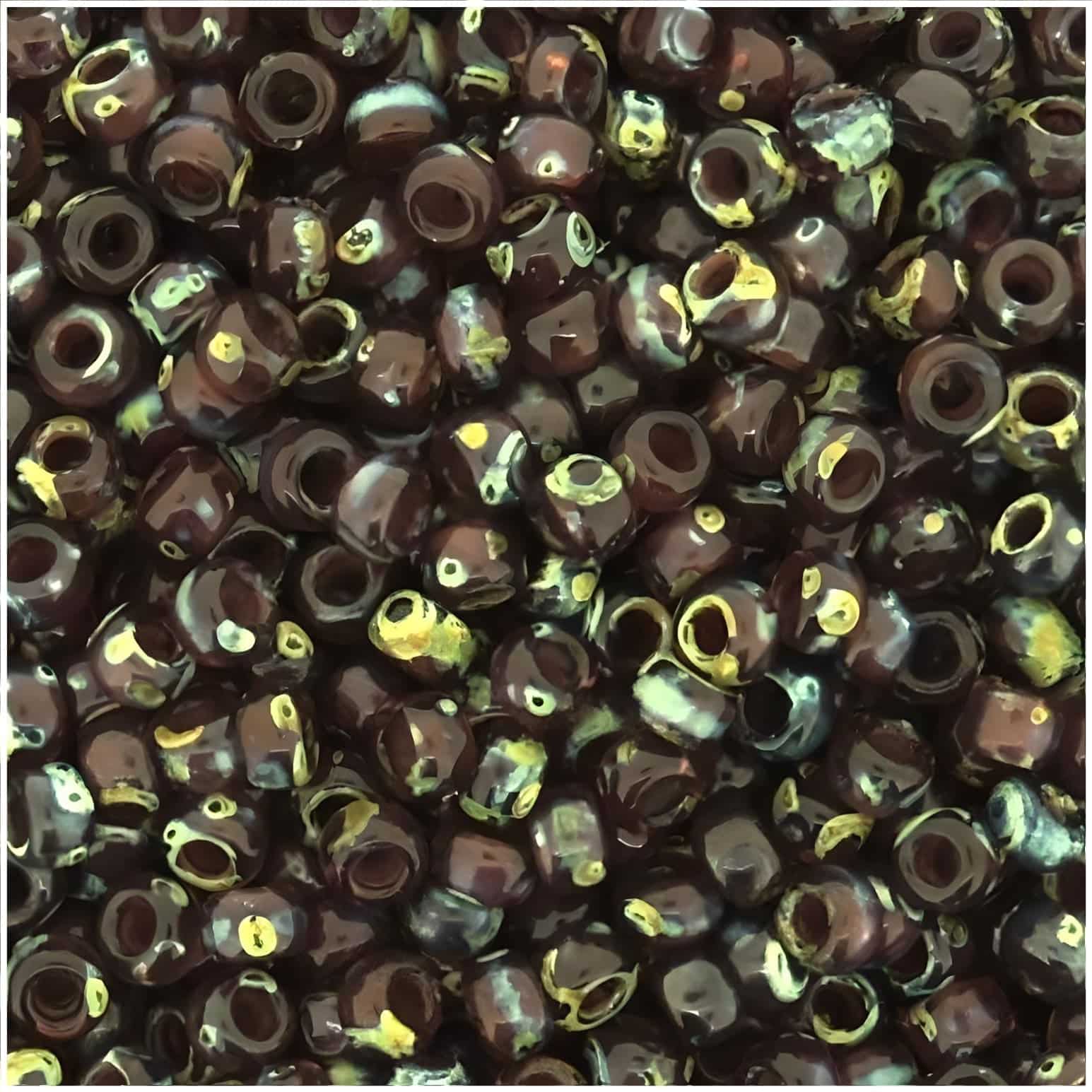 Miyuki Round Seed Beads Size 11/0 Picasso Transparent Red Brown 23GM