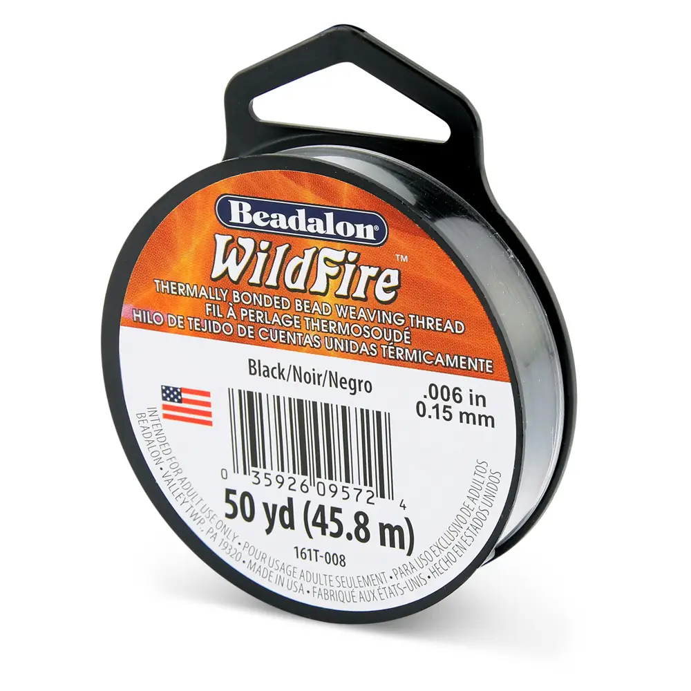 Beadalon Wildfire Beading Thread .006 Inch – 50 Yd Black