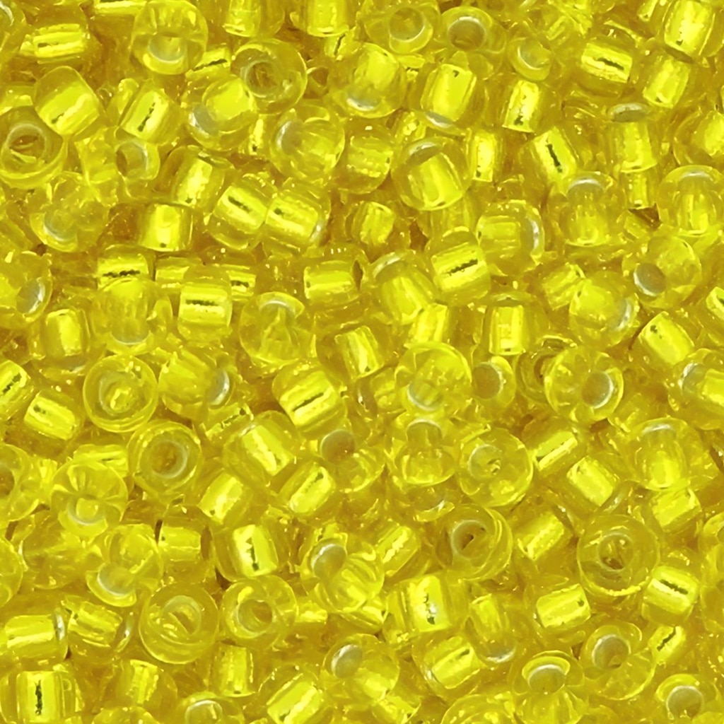 Miyuki Round Seed Beads Size 11/0 Silver Lined Yellow 24GM