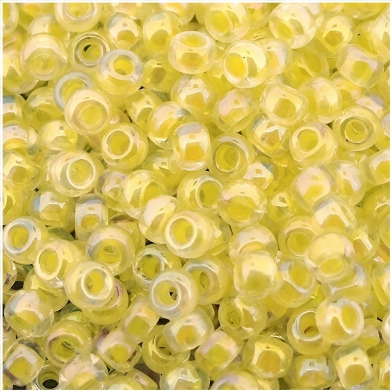 Miyuki Round Seed Beads Size 11/0 Crystal Lined Light Yellow AB 24GM