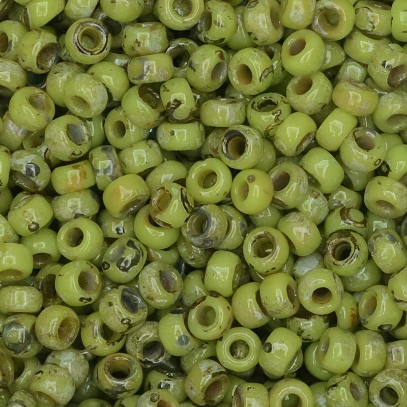 Miyuki Round Seed Beads Size 11/0 Picasso Chartreuse 23GM