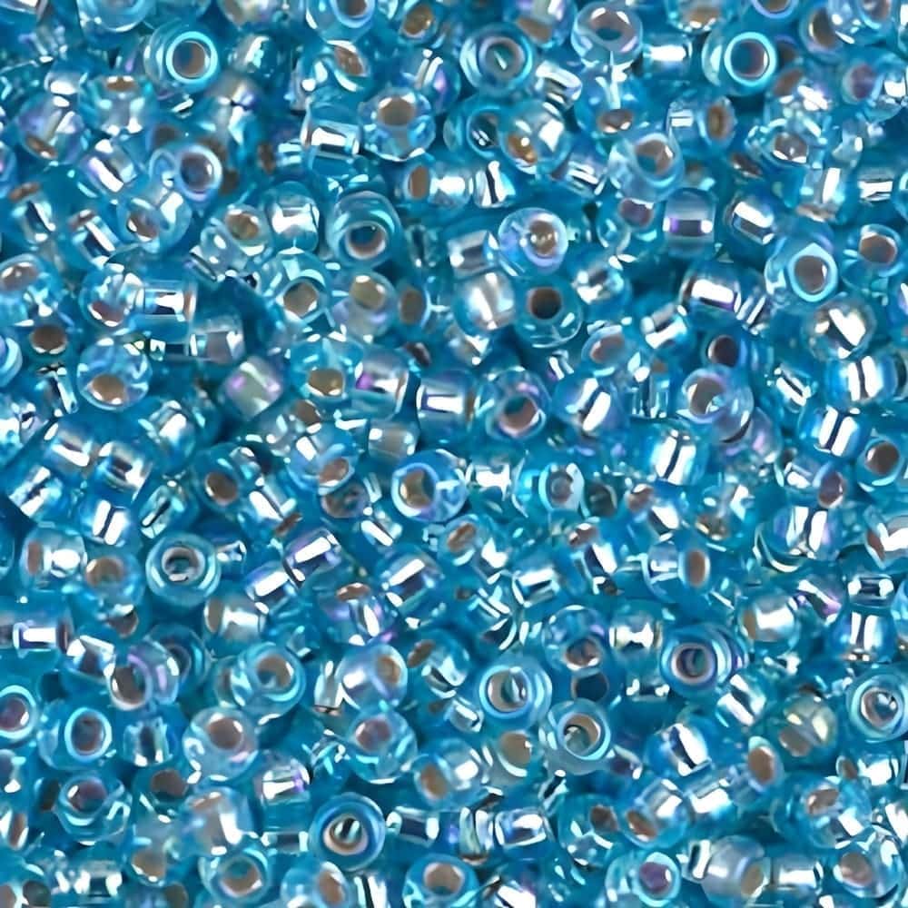 Miyuki Round Seed Beads Size 11/0 Silver Lined Aqua AB 24GM