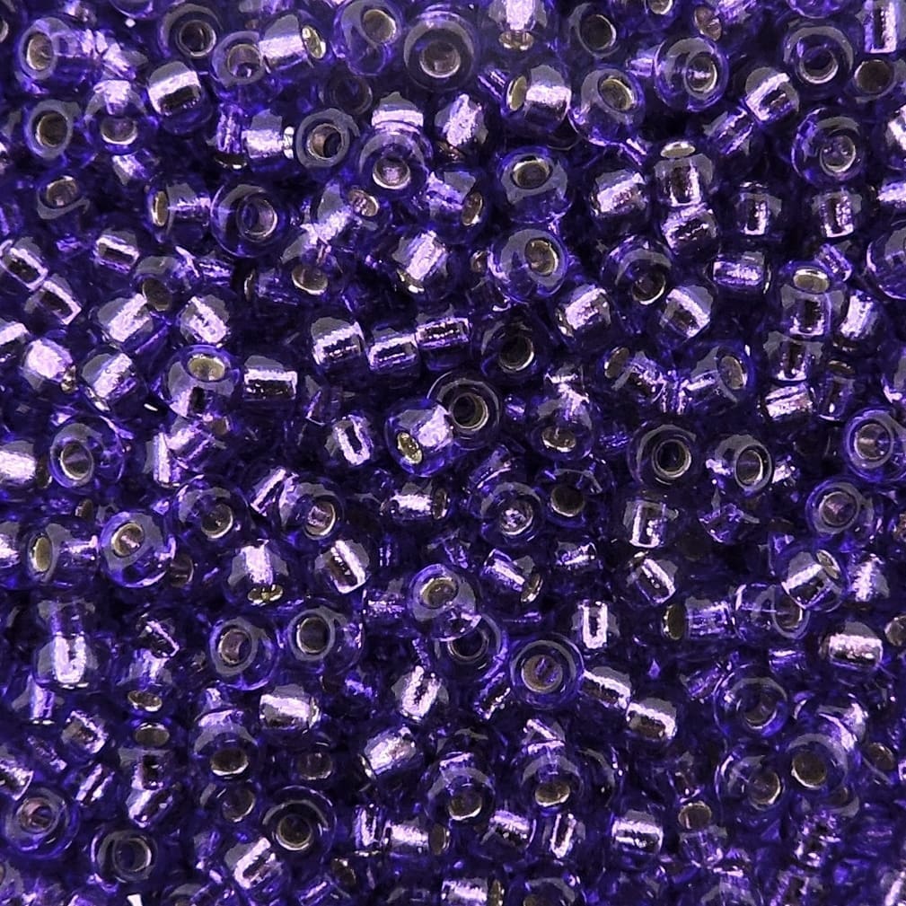Miyuki Round Seed Beads Size 11/0 Silver Lined Purple 24GM