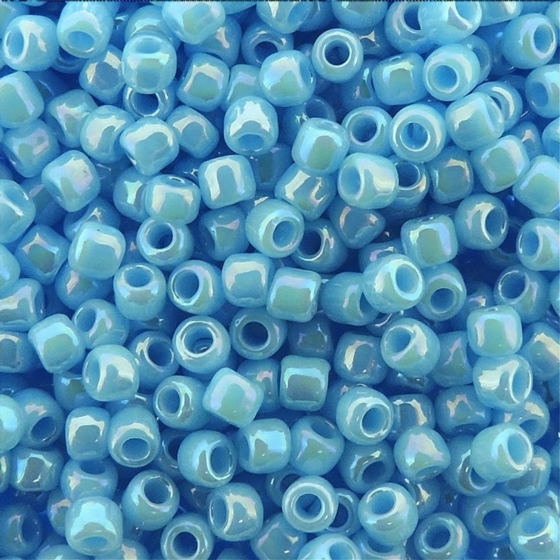 Toho Seed Beads Round Size 11/0 25GM Opaque Rainbow Aqua Blue