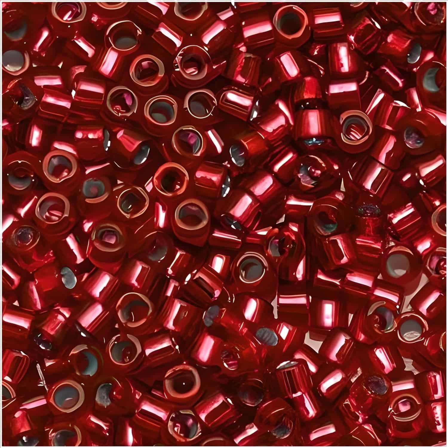 DB0602 Miyuki Delica Seed Beads Size 11/0 Silver Lined Red 7GM
