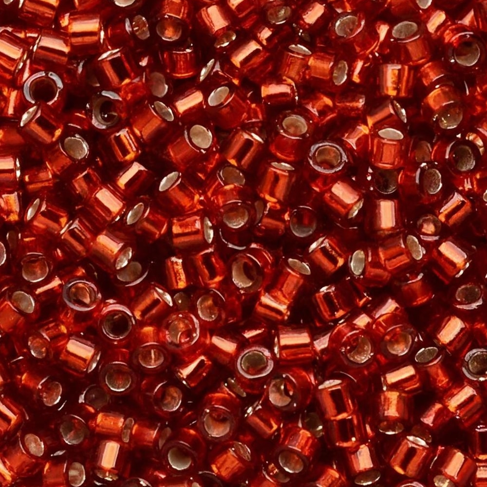DB0603 Miyuki Delica Seed Beads 11/0 – Silver Lined Burnt Orange