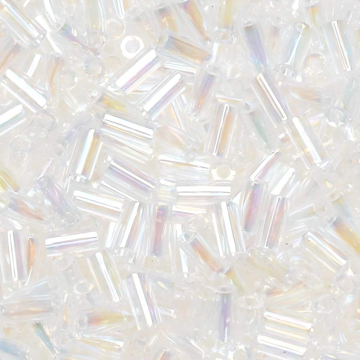 Miyuki Bugle Beads Size #1, 3mm 19.5GM Crystal AB