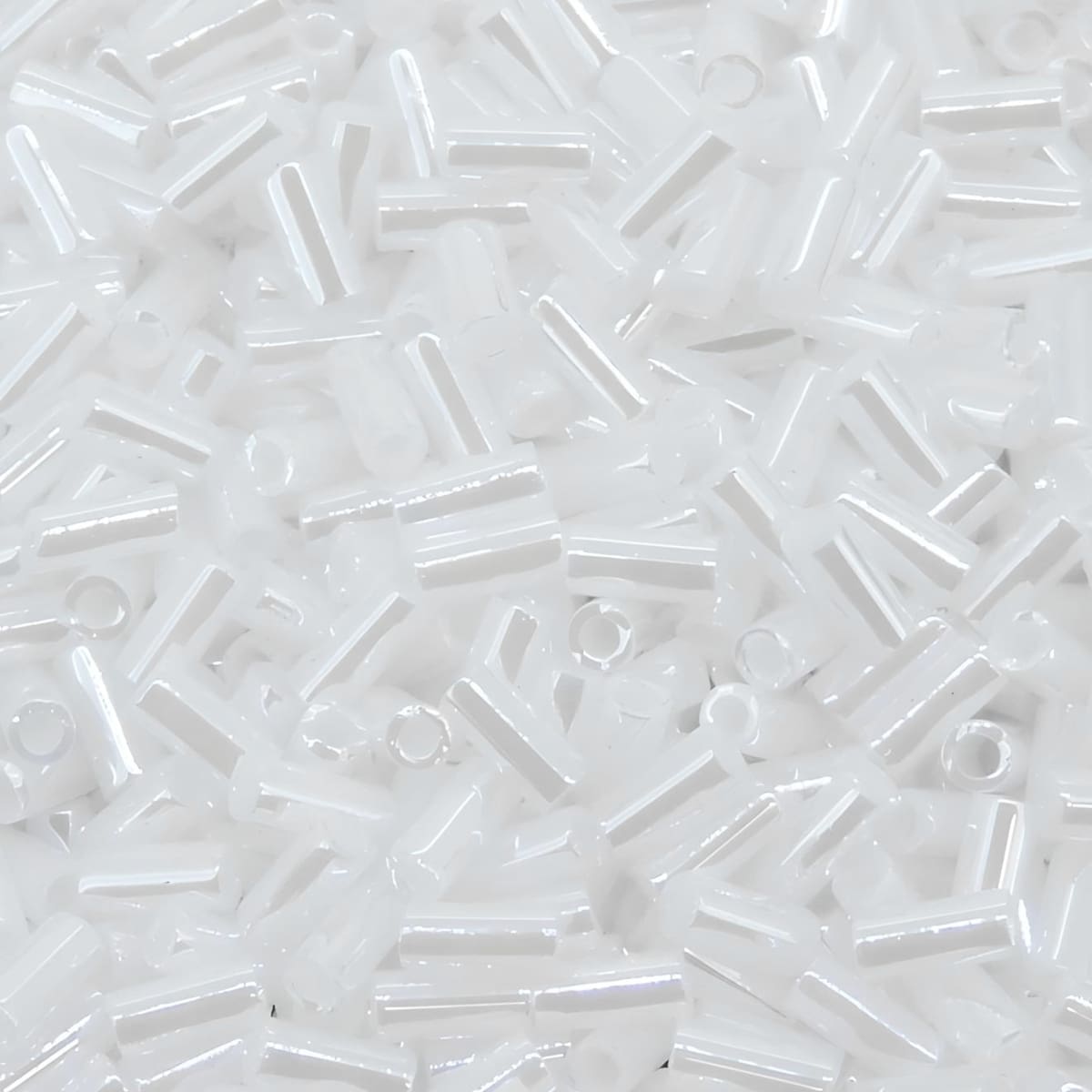 Miyuki Bugle Beads Size #1, 3mm 19.5GM White Pearl Ceylon