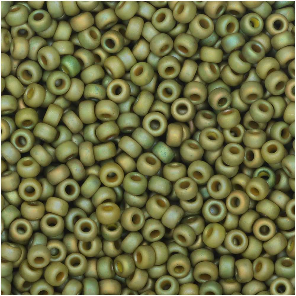Miyuki Round Seed Beads Size 11/0 Matte Light Olive Luster 23.5GM