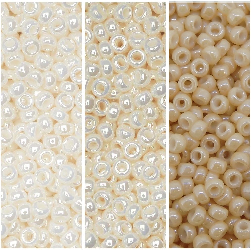 Set of 3 Colors 69GM Miyuki Seed Beads 11/0 Ivory Pearl Collection
