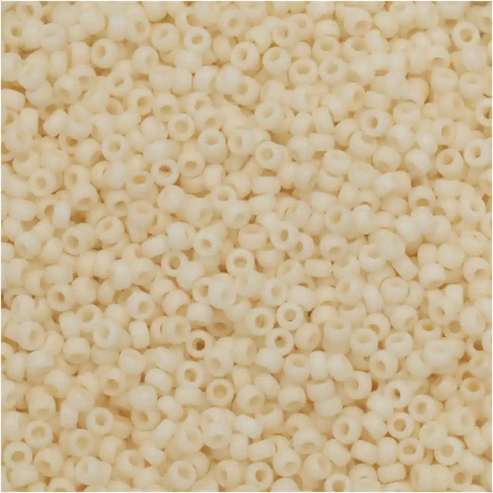 Miyuki Round Seed Beads Size 15/0 Matte Cream 8.2GM