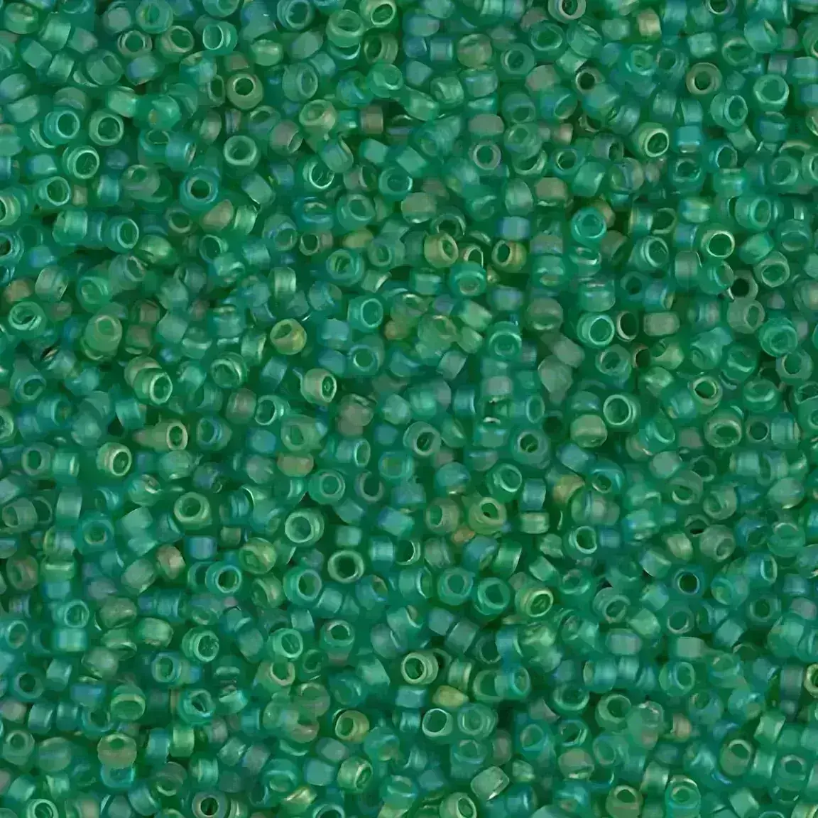 Miyuki Round Seed Beads 15/0 Matte Transparent Green AB 8.2GM