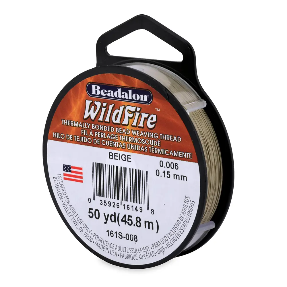 Beadalon Wildfire Beading Thread .006 Inch – 50 Yd Beige
