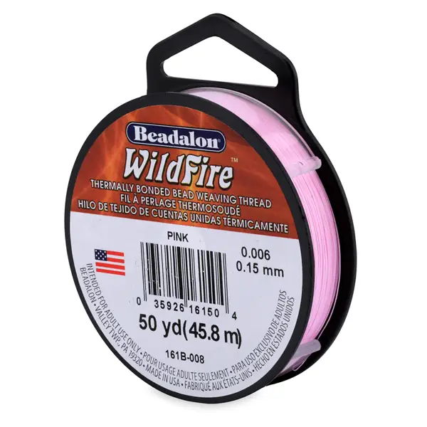 Beadalon Wildfire Beading Thread .006 Inch – 50 Yd Pink