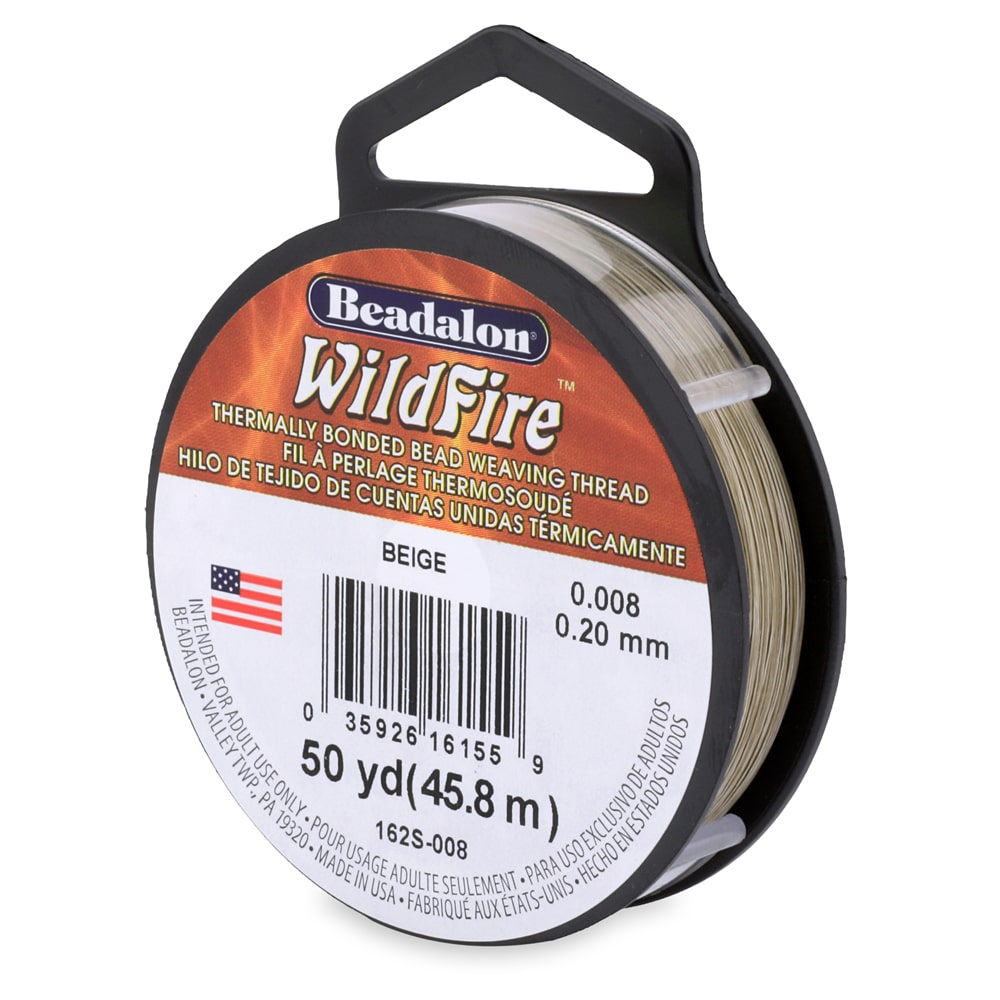 Beadalon Wildfire Beading Thread .008 Inch – 50 Yd Beige