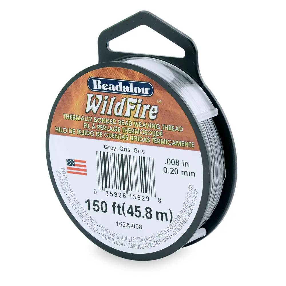 Beadalon Wildfire Beading Thread .008 Inch – 50 Yd Gray