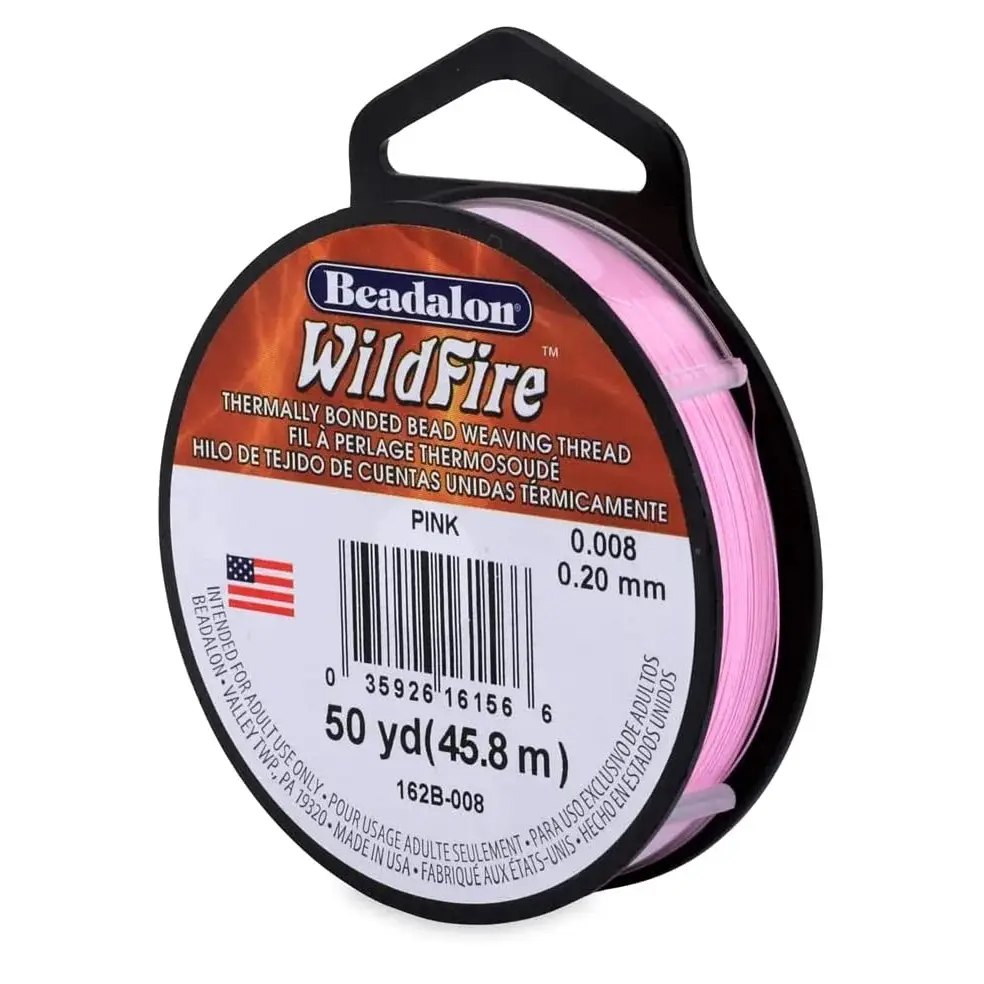 Beadalon Wildfire Beading Thread .008 Inch – 50 Yd Pink