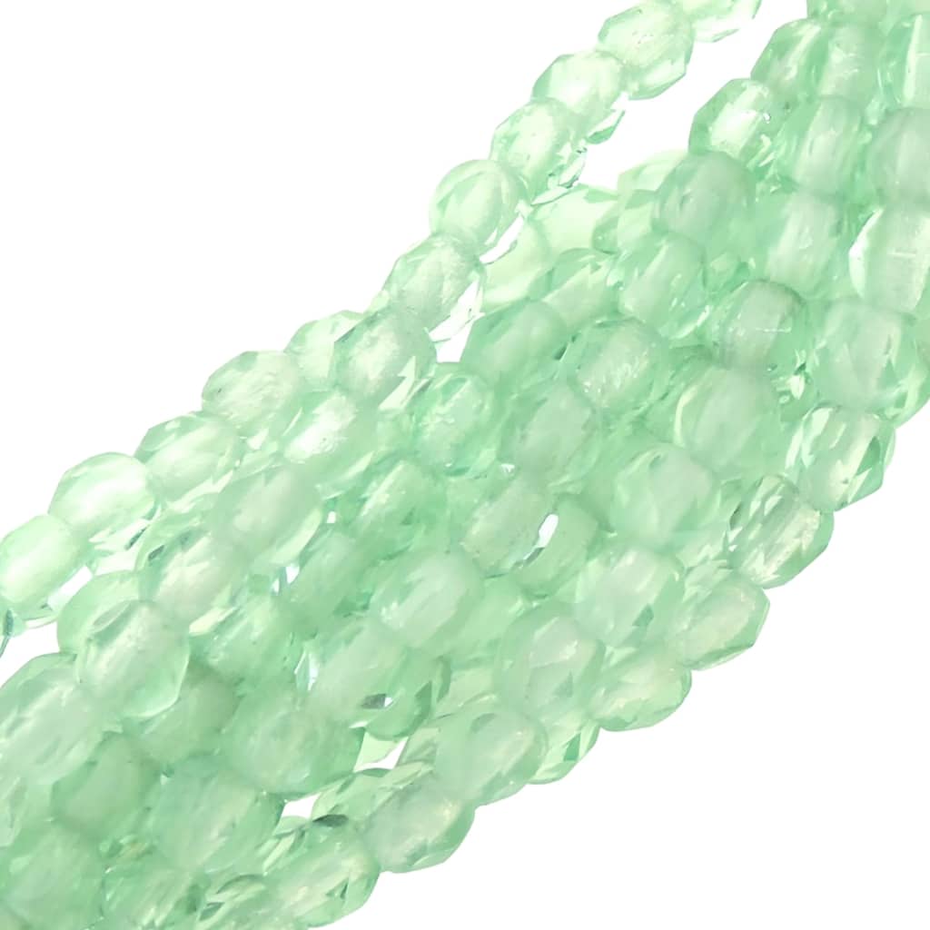 Fire Polished Faceted 3mm Round Beads 50pcs – Peridot