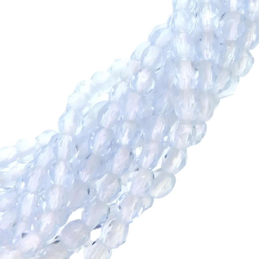 Fire Polished Faceted 3mm Round Beads 50pcs – Light Sapphire