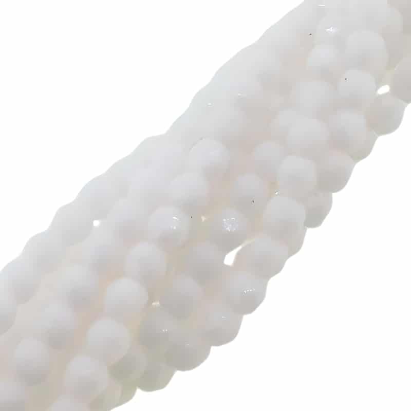 Fire Polished Faceted 3mm Round Beads 50pcs – Opaque White