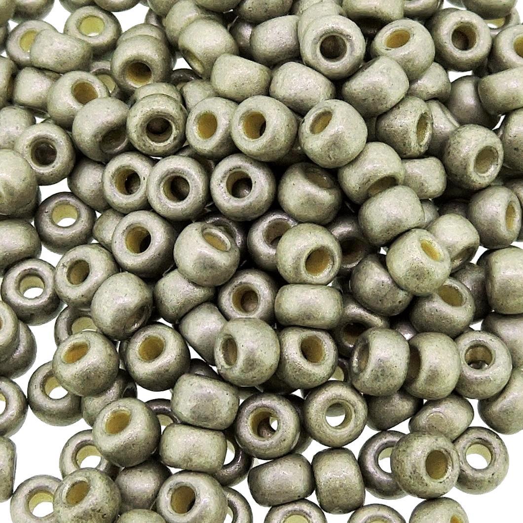 Miyuki Round Seed Beads 6/0 Duracoat Matte Galvanized Light Pewter 6-4221F