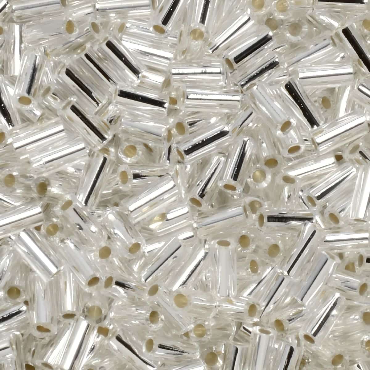 Miyuki Bugle Beads 3mm Size #1 Silver Lined Crystal 19.5GM