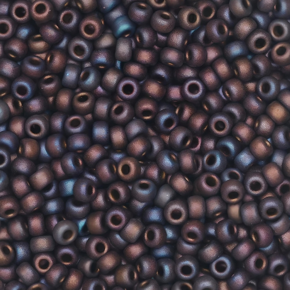Miyuki Round Seed Beads Size 11/0 Matte Metallic Dark Raspberry Iris 24GM