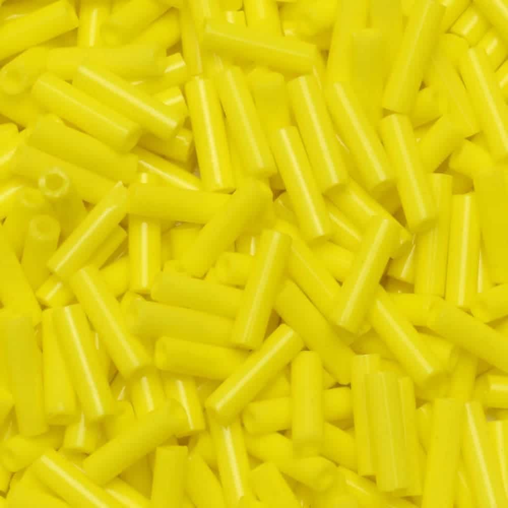 Miyuki Bugle Beads Size #1, 3mm 19.5GM Opaque Yellow