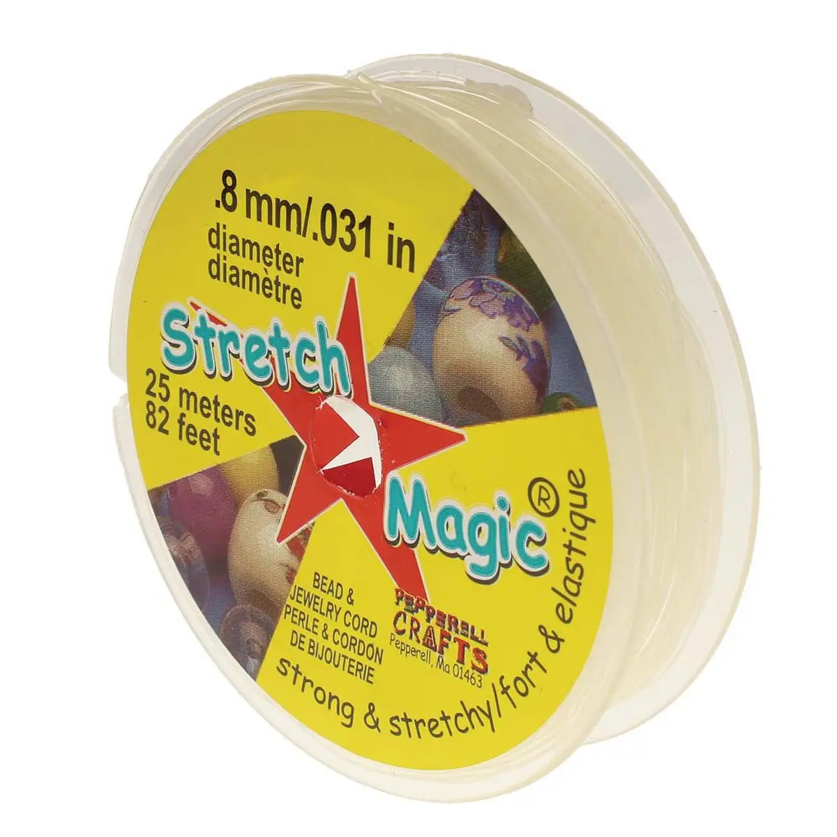 Stretch Magic Elastic Cord, Clear, 0.8mm Diameter, 25M (82ft)