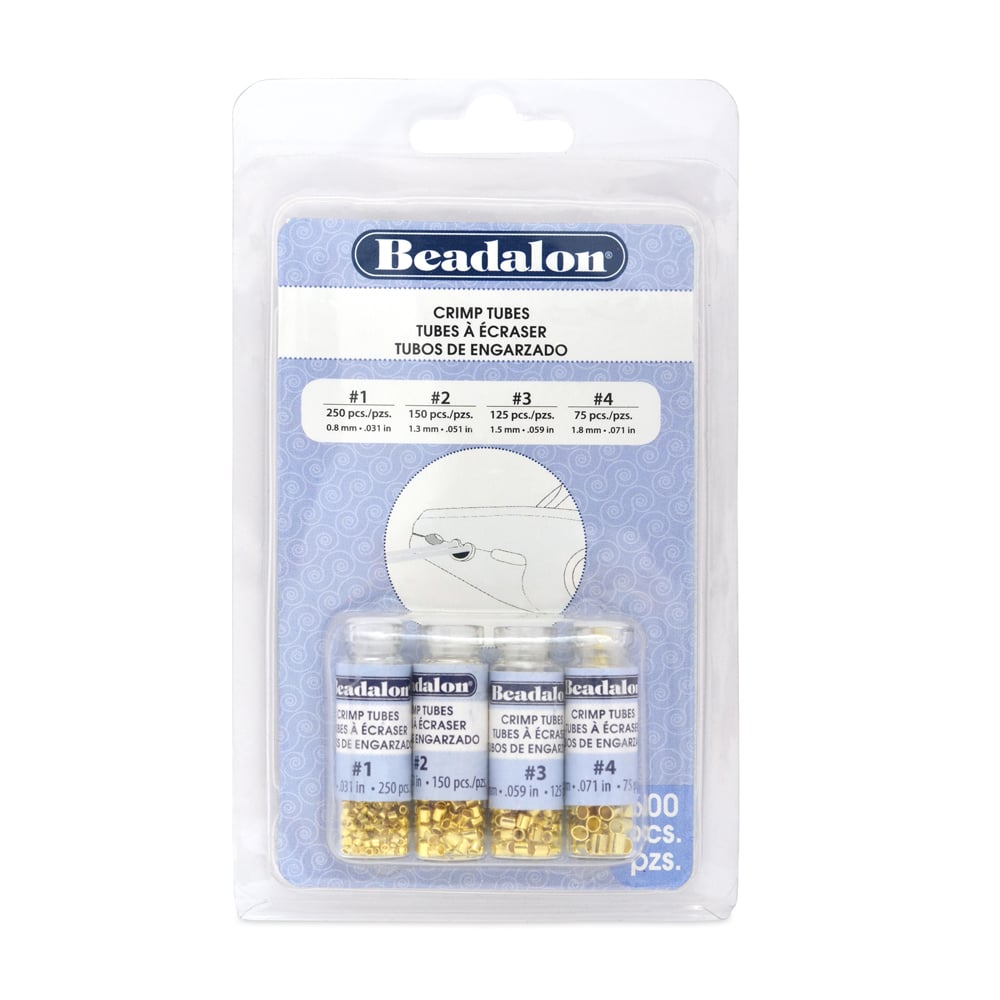 Beadalon Crimp Tubed Size 1 – 4 Gold Plated 600 Pieces