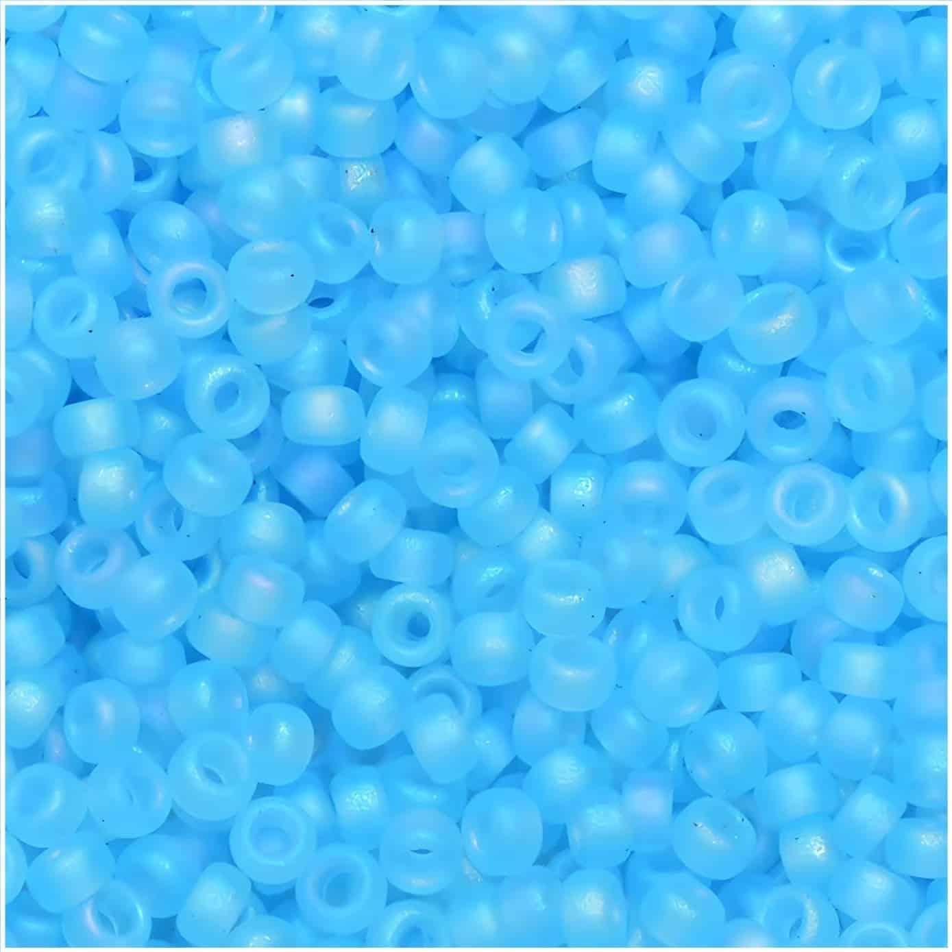 Miyuki Round Seed Beads Size 11/0 Transparent Light Blue Matte AB 23.5GM