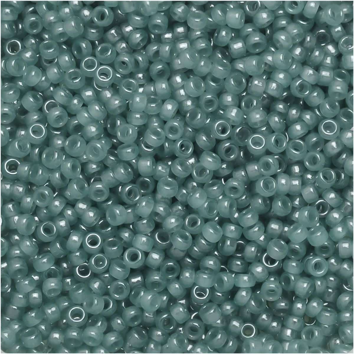 Miyuki Round Seed Beads 15/0 Alabaster Luster Eucalyptus 8.2GM