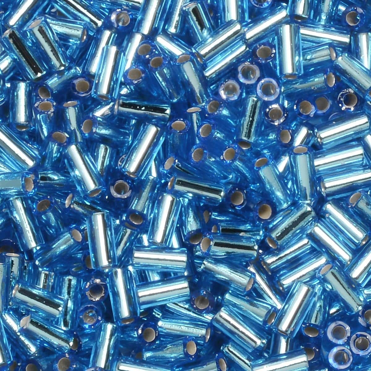 Miyuki Bugle Beads Size #1, 3mm 19.5GM Silver Lined Sapphire Blue
