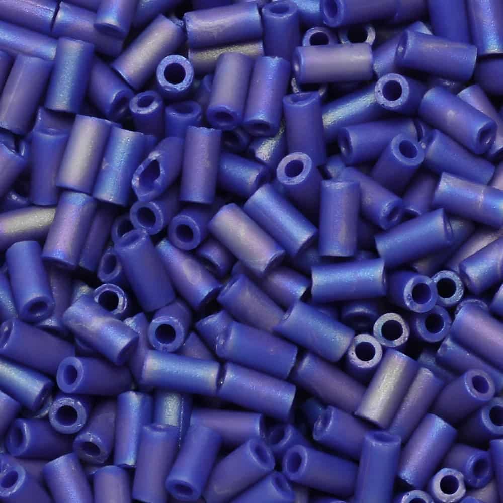 Miyuki Bugle Beads Size #1, 3mm 19.5GM Opaque Cobalt AB