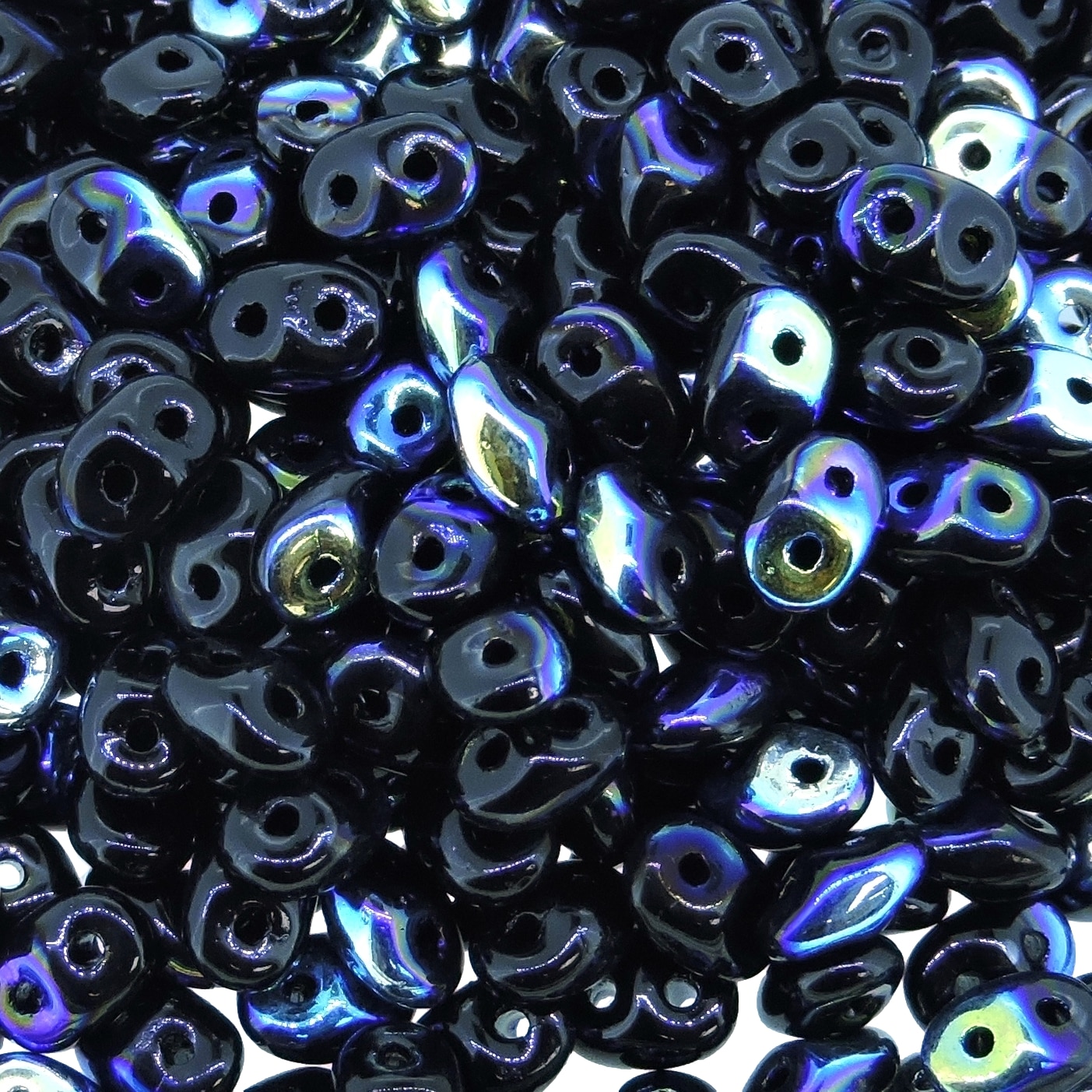 SuperDuo Beads Two-hole 5×2.5mm Jet AB 22.5GM
