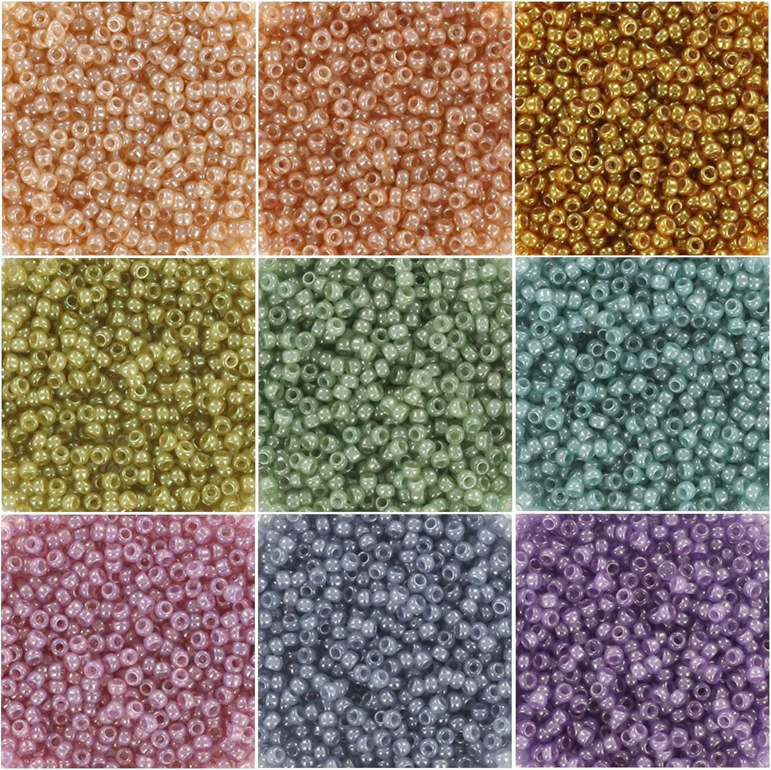 Set of 9 Colors 74GM Miyuki Round Seed Beads Size 11/0 Alabaster Luster Collection