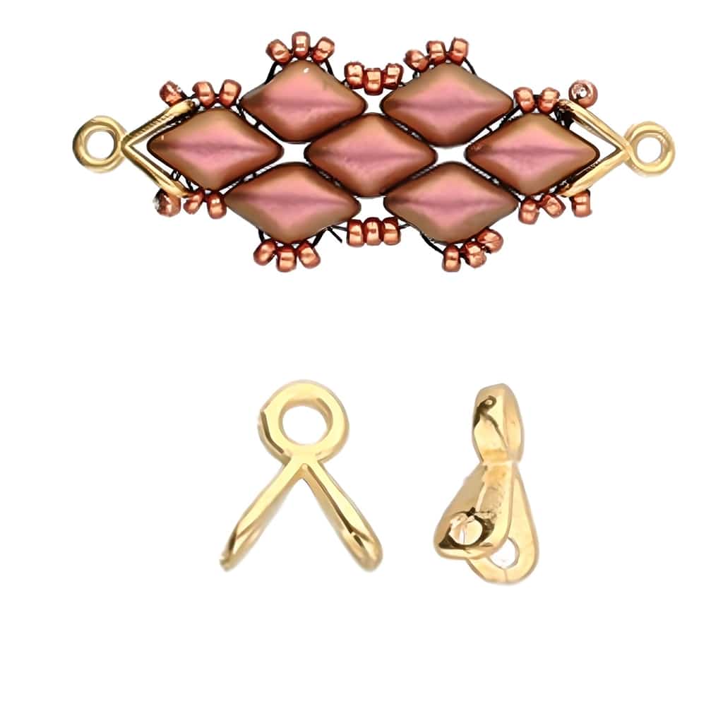 Cymbal Bead End 10pcs Triades for GemDuo Beads 24K Gold Plated