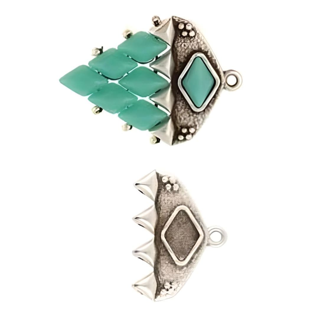 Cymbal Bead End 2pcs Kipos IV for Gemduo Beads Antique Silver