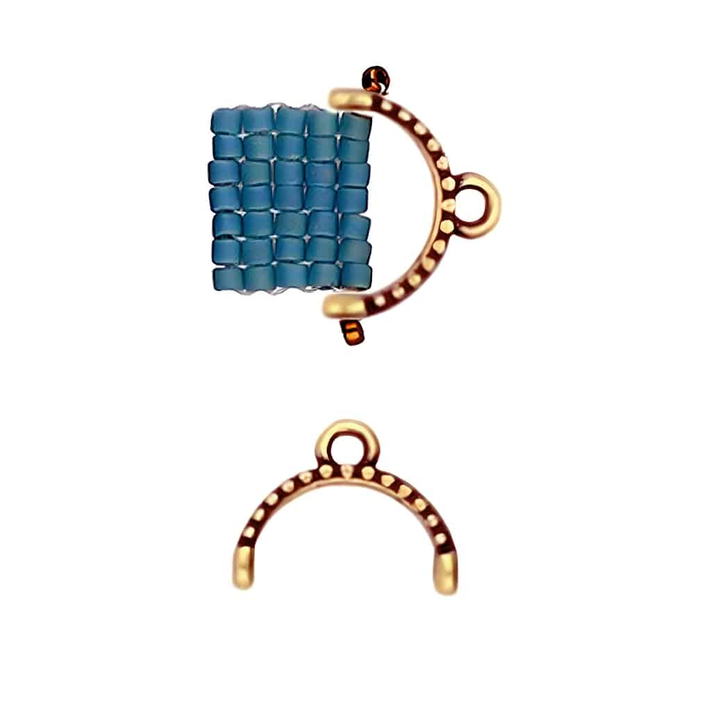 Cymbal Bead End 2pcs Skaloti II for 11/0 Beads Antique Brass