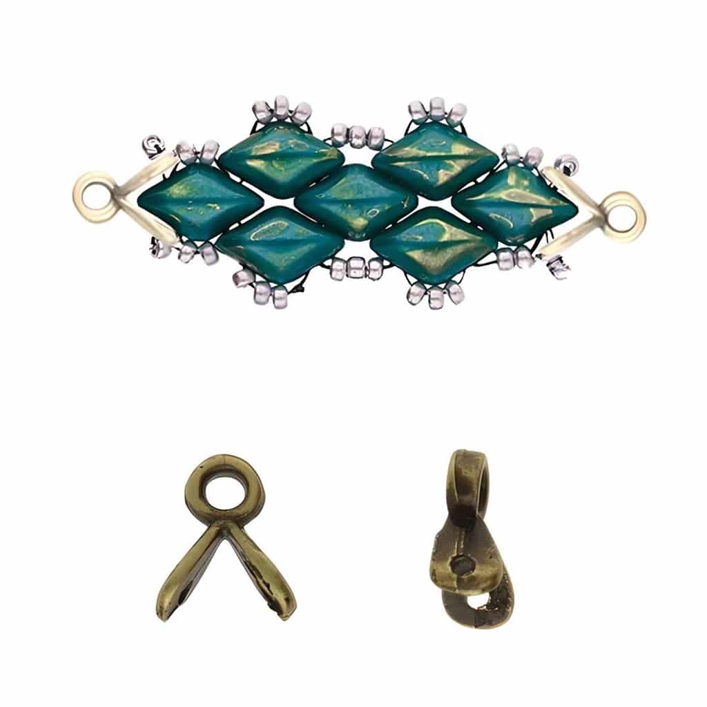 Cymbal Bead End 10pcs Triades for GemDuo Beads Antique Brass Plated