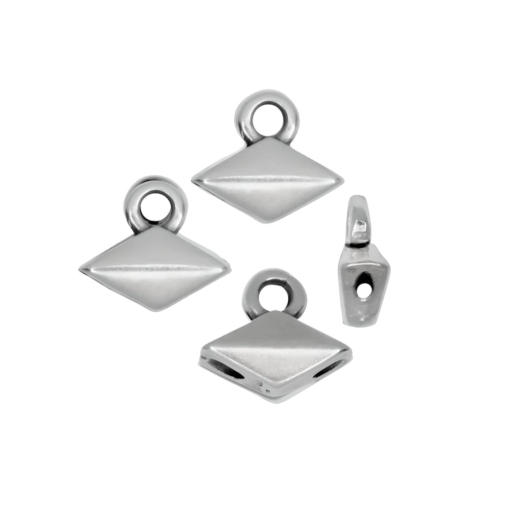 Cymbal Bead Endings Komia for Gemduo Beads 4pcs Antique Silver Plated