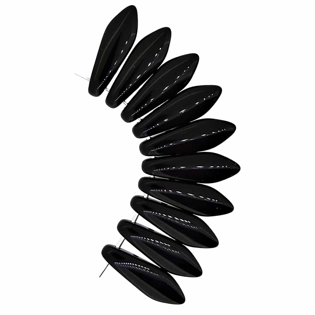 Dagger Beads 2-Hole 5x16mm Jet Black 25pcs