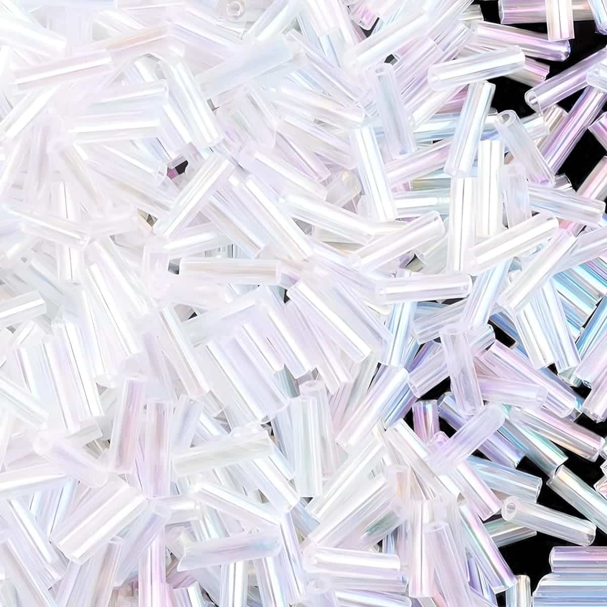 Miyuki Bugle Beads Size #2, 6mm, 17GM Crystal AB