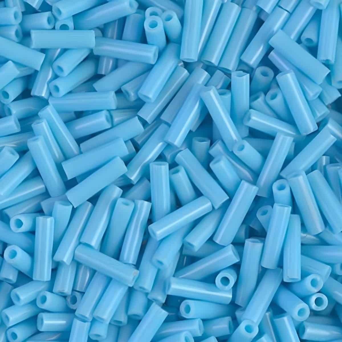 Miyuki Bugle Beads Size #2, 6mm, 17GM Opaque Turquoise Blue