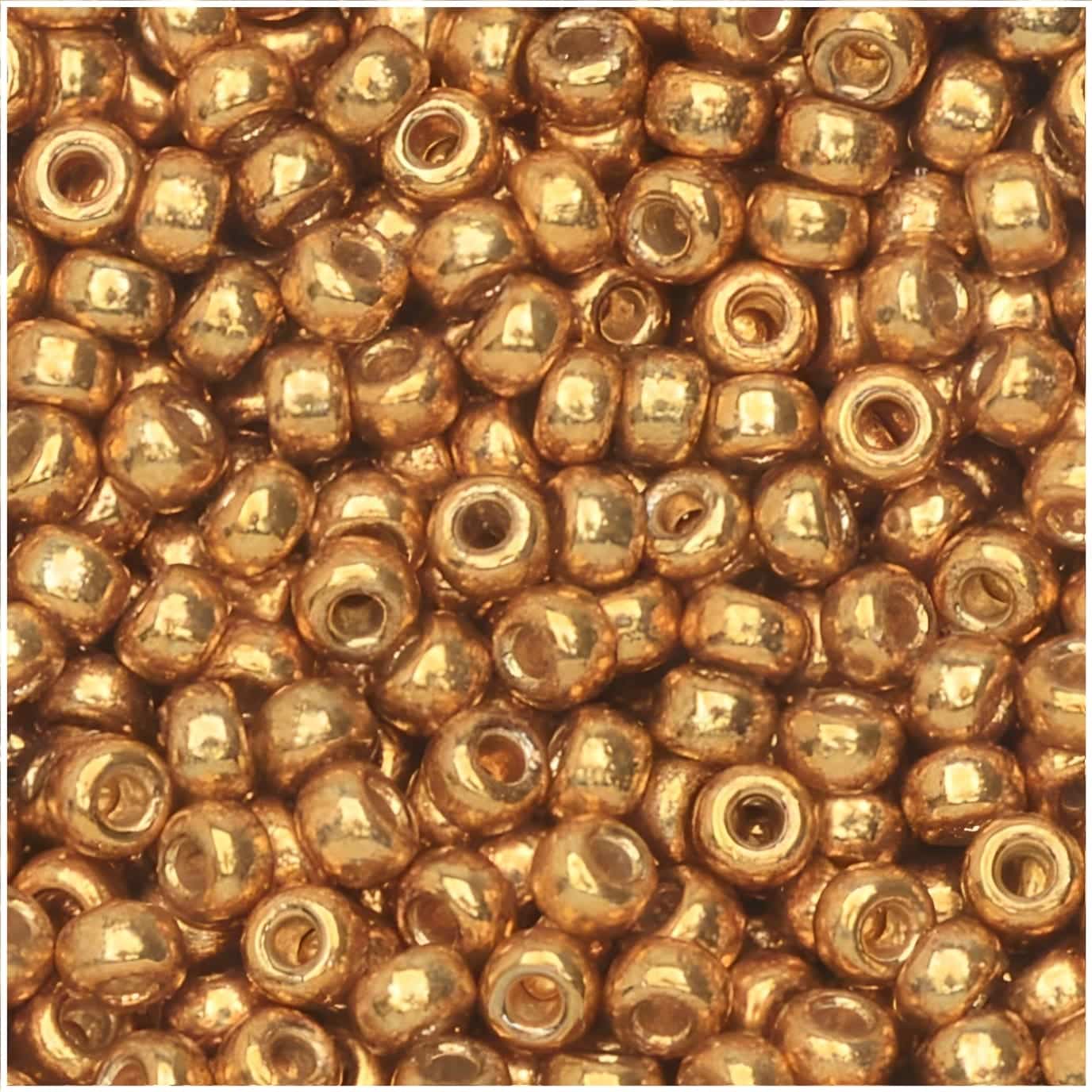 Miyuki Round Seed Beads Size 8/0 Duracoat Galvanized Yellow Gold 22GM